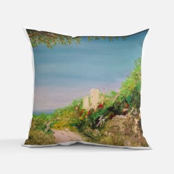 Coussin d’art LIOBAU Touche Partageos 45,7×45,7 – Partageos