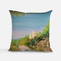 Coussin d’art LIOBAU Touche Partageos 45,7×45,7 – Partageos