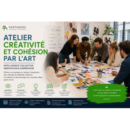 Atelier créativité et cohésion par l’art pour les équipes en entreprise avec Partageos